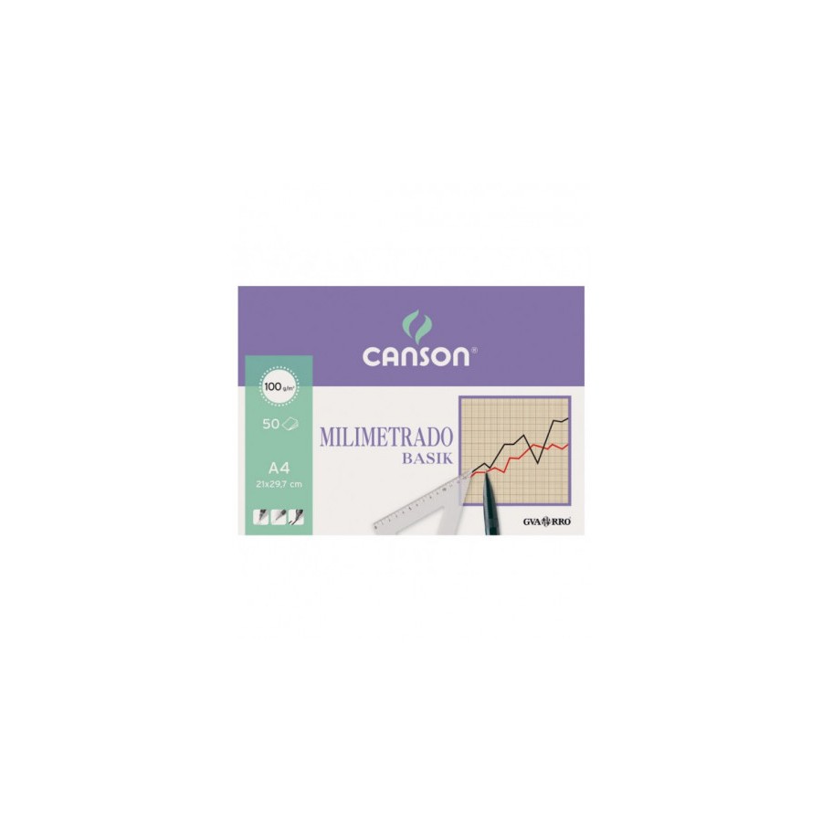 4890-BLOC 50 HOJAS MILIMETRADAS A4 100G GUARRO CANSON C200402861
