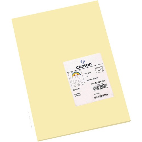 4897-PAQUETE 50 HOJAS CARTULINA IRIS A4 185G CREMA GUARRO CANSON C200040153