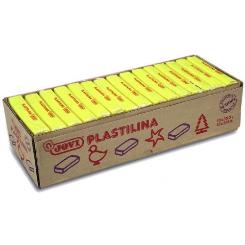 5023-CAJA 15 PASTILLAS PLASTILINA 350 G - AMARILLO OSCURO JOVI 7203