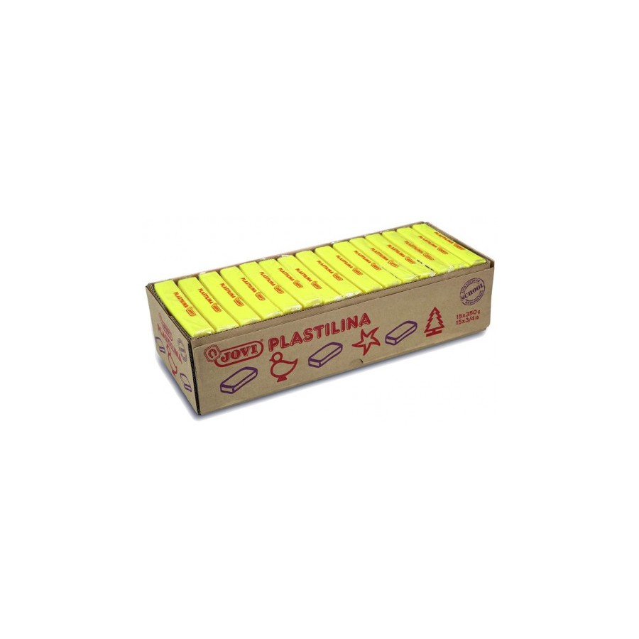 5023-CAJA 15 PASTILLAS PLASTILINA 350 G - AMARILLO OSCURO JOVI 7203