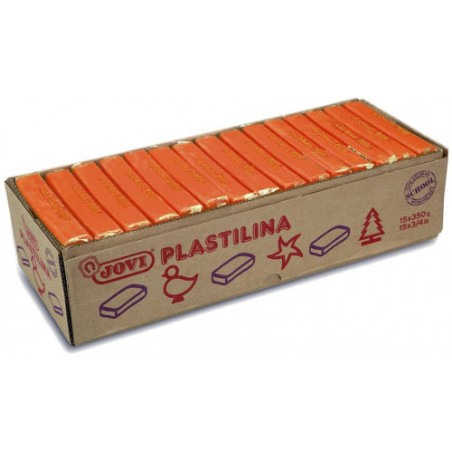 5024-CAJA 15 PASTILLAS PLASTILINA 350 G - NARANJA JOVI 7204