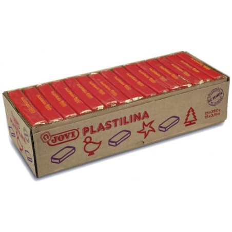 5025-CAJA 15 PASTILLAS PLASTILINA 350 G - ROJO JOVI 7205