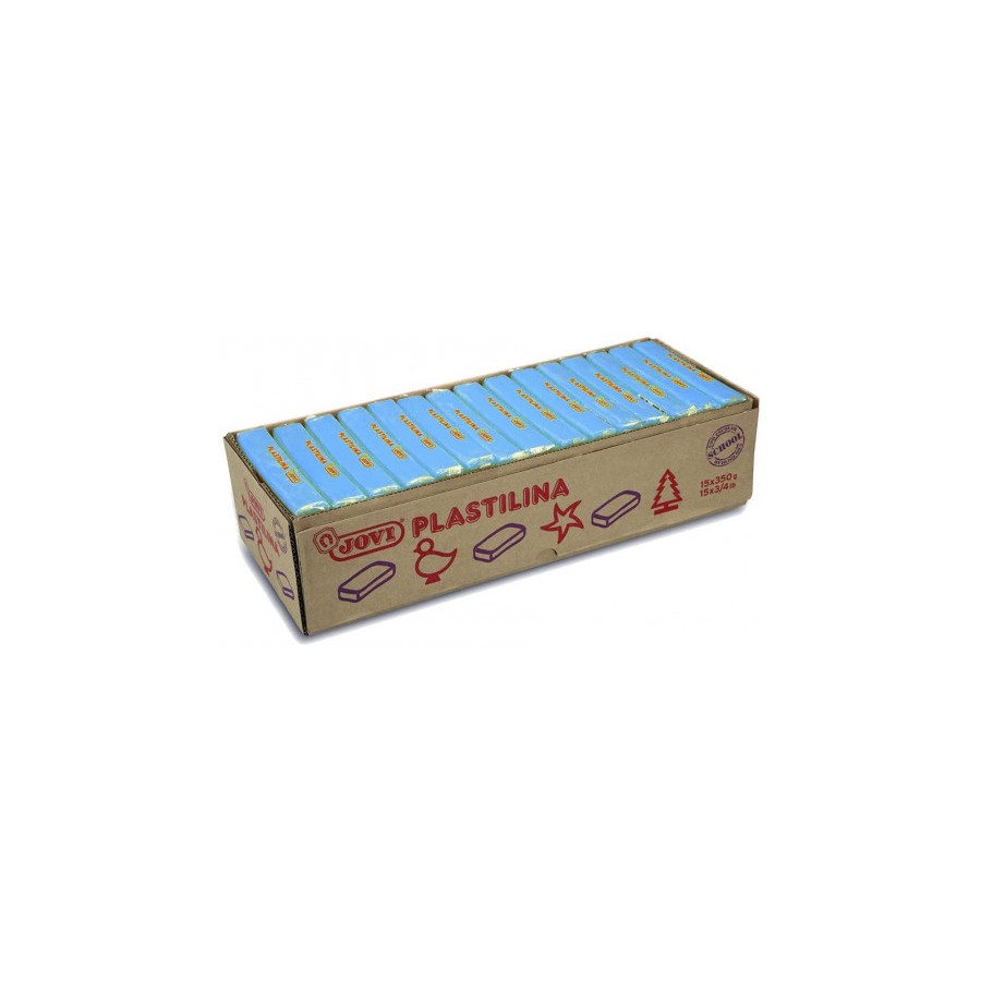 5032-CAJA 15 PASTILLAS PLASTILINA 350 G - AZUL CLARO JOVI 7212