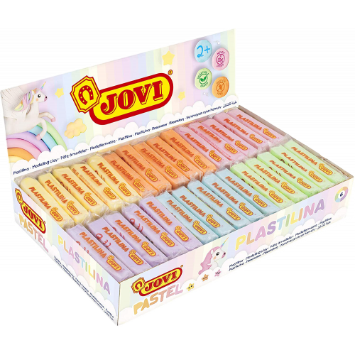 5036-CAJA EXPOSITORA 30 PASTILLAS PLASTILINA 50 G COLORES PASTEL (5 UDS X 6 COLORES)  JOVI 70P
