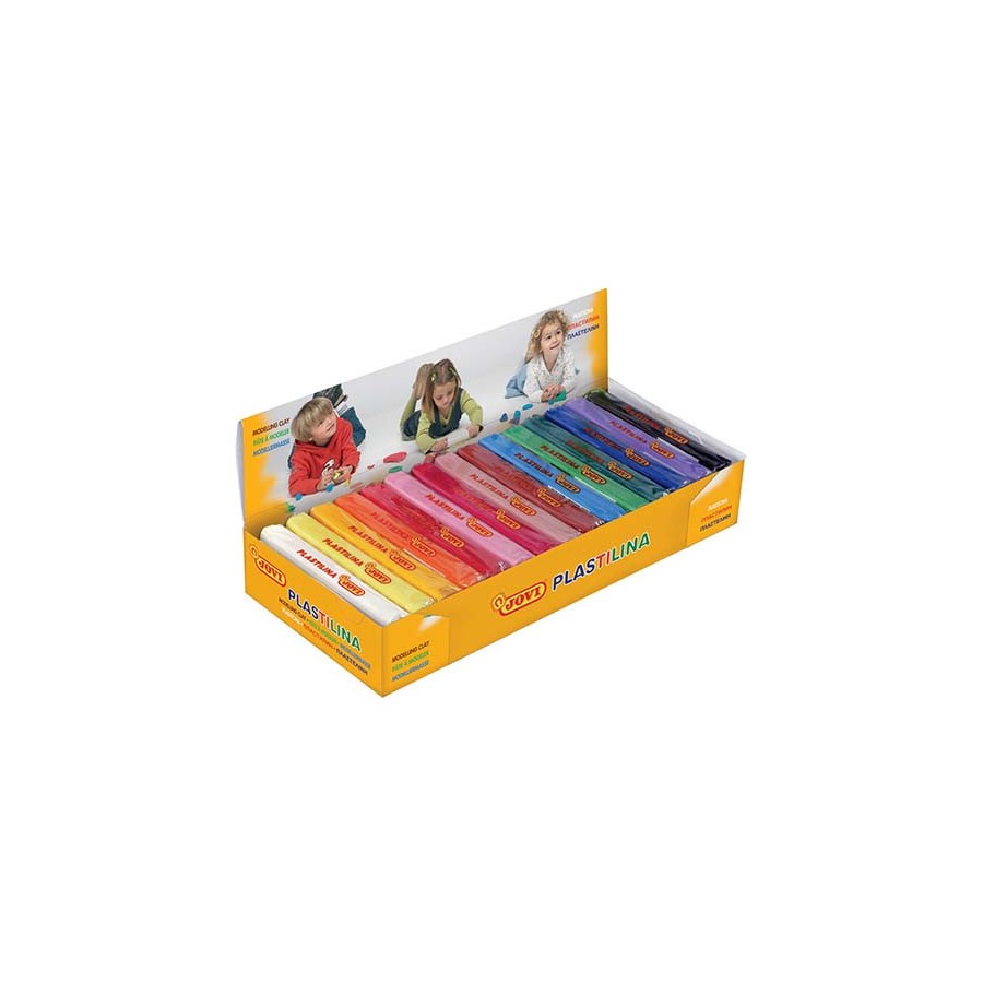 5038-CAJA EXPOSITORA 15 PASTILLAS PLASTILINA 150 G COLORES SURTIDOS JOVI 71S
