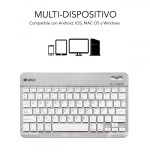 5053-SUBBLIM Teclado Bluetooth Smart BT Keyboard Silver