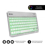 5056-SUBBLIM Teclado Retroiluminado Bluetooth Smart Backlit BT Keyboard Silver