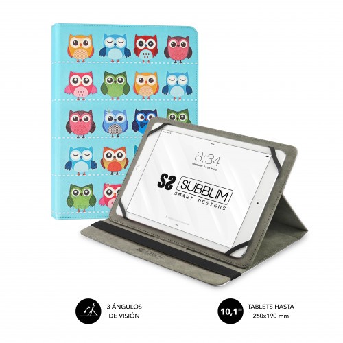 5078-SUBBLIM Funda Tablet Universal TRENDY CASE OWLS 10.1"
