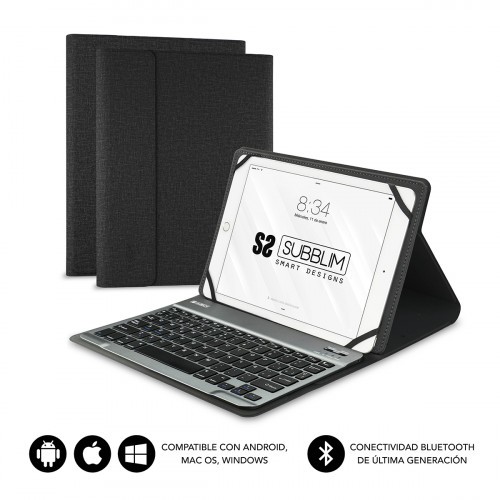 5090-SUBBLIM Funda con Teclado KEYTAB PRO BLUETOOTH 10,1" Black