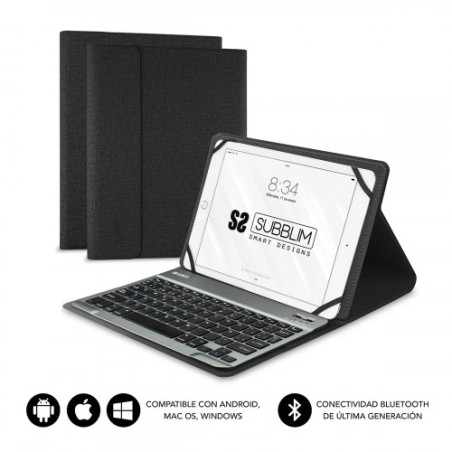 5090-SUBBLIM Funda con Teclado KEYTAB PRO BLUETOOTH 10,1" Black