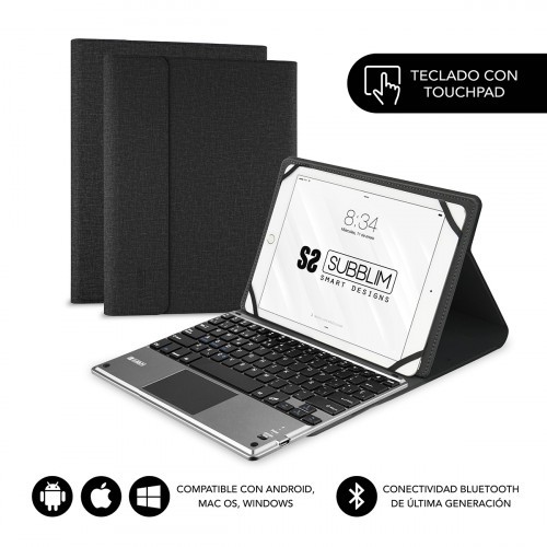 5096-SUBBLIM Funda con Teclado KEYTAB PRO BLUETOOTH 10,1" TOUCHPAD Black
