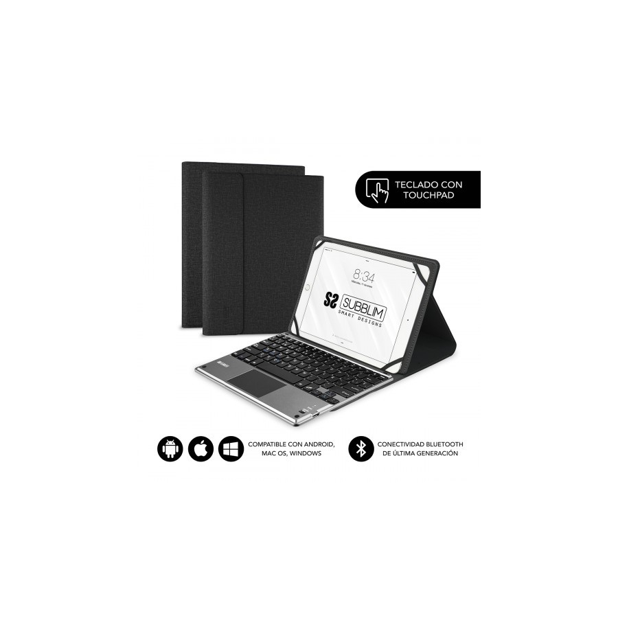 5096-SUBBLIM Funda con Teclado KEYTAB PRO BLUETOOTH 10,1" TOUCHPAD Black