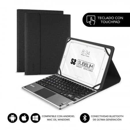 5096-SUBBLIM Funda con Teclado KEYTAB PRO BLUETOOTH 10,1" TOUCHPAD Black