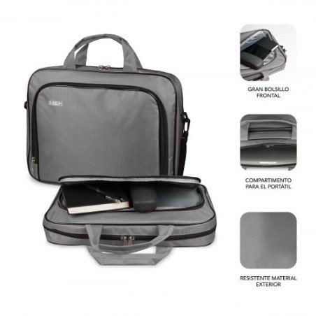 5112-SUBBLIM Maletin Ordenador Oxford Laptop Bag 13,3"-14" Grey