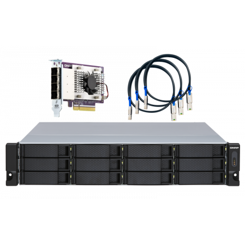 5163-QNAP TL-R1200S-RP caja para disco duro externo Carcasa de disco duro/SSD Negro, Gris 2.5/3.5"