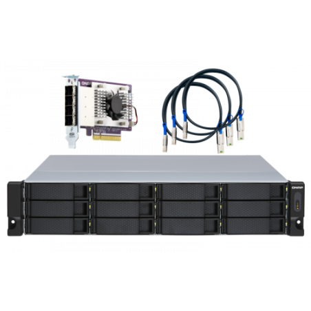 5163-QNAP TL-R1200S-RP caja para disco duro externo Carcasa de disco duro/SSD Negro, Gris 2.5/3.5"