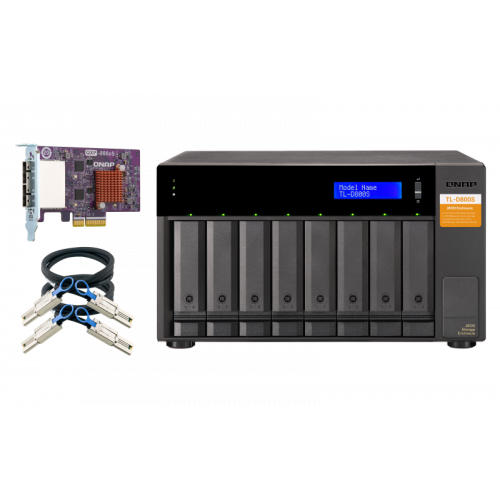 5169-QNAP TL-D800S caja para disco duro externo Carcasa de disco duro/SSD Negro, Gris 2.5/3.5"