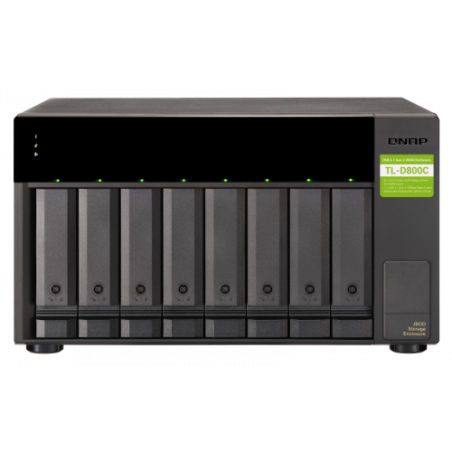 5176-QNAP TL-D800C caja para disco duro externo Carcasa de disco duro/SSD Negro, Gris 2.5/3.5"