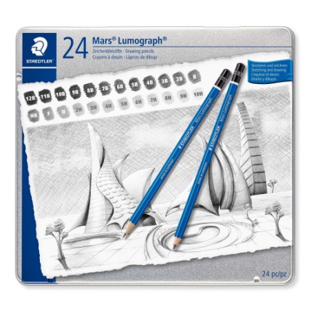 5196-ESTUCHE DE METAL CON 24 LAPICES, GRADUACIONES STAEDTLER 100 G24