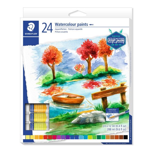 5236-ESTUCHE DE CARTON CON 24 TUBOS DE ACUARELAS, COLORES SURTIDOS STAEDTLER 8880 C24