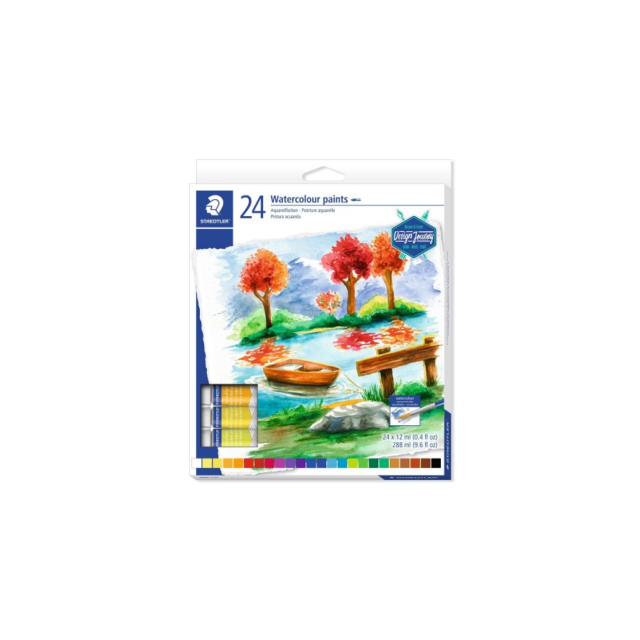 5236-ESTUCHE DE CARTON CON 24 TUBOS DE ACUARELAS, COLORES SURTIDOS STAEDTLER 8880 C24