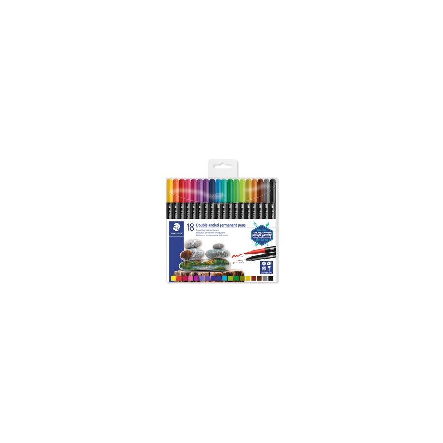 5243-ESTUCHE DE PLASTICO CON 18 ROTULADORES, COLORES SURTIDOS STAEDTLER 3187 TB18