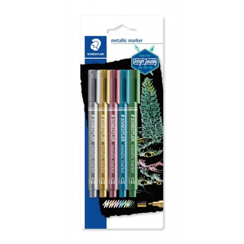 5249-BLISTER CON 5 MARCADORES METALICOS EN COLORES ORO, PLATA, ROJO, AZUL Y VERDE STAEDTLER 8323-S BK5