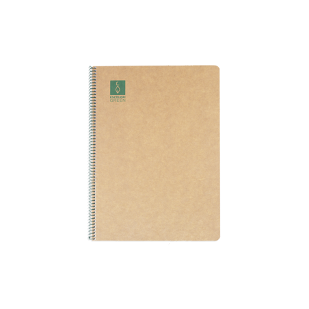 5265-CUADERNO ESPIRAL DIN-A4 RECICLADO FSC 50 HOJAS 80G. HORIZONTAL CON MARGEN.GREEN ESCOLOFI 130200704