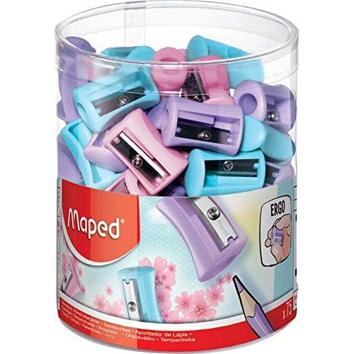 5274-BOTE 75 SACAPUNTAS VIVO PASTEL 1 ORIFICIO MAPED 63011