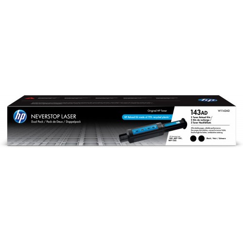 5280-HP TONER 143AD NEGRO KIT RECARGA X 2 NEVERSTOP (W1143AD)