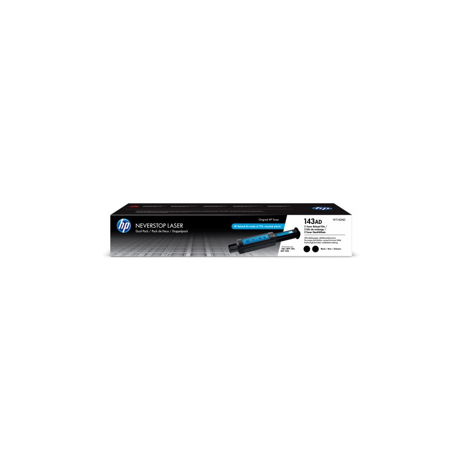 5280-HP TONER 143AD NEGRO KIT RECARGA X 2 NEVERSTOP (W1143AD)