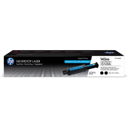 5280-HP TONER 143AD NEGRO KIT RECARGA X 2 NEVERSTOP (W1143AD)