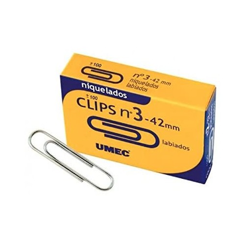 5285-CAJA 100 CLIP NIQUELADO 42 MM U200404 UMEC