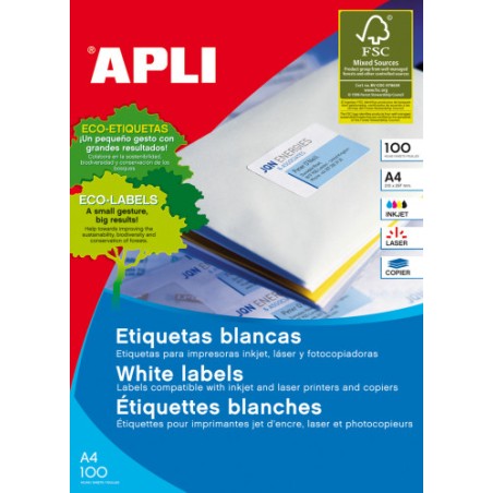 5297-CAJA 100 HOJAS ETIQUETA BLANCA ILC 70X30 1271 APLI