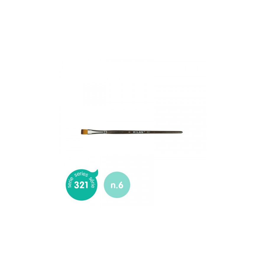 5366-PINCEL SINTETICO PLANO SERIE 321, No 6 MILAN 80477
