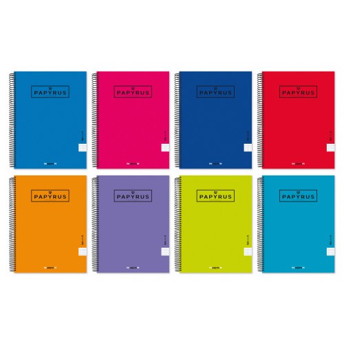 CUADERNO TAPA CARTON FORRADA EXTRADURA UNICOLOR5 A4+ 120 HOJAS 90GR. 5X5 COLORES SURTIDOS PAPYRUS 88463199