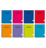CUADERNO TAPA CARTON FORRADA EXTRADURA UNICOLOR5 A4+ 120 HOJAS 90GR. 5X5 COLORES SURTIDOS PAPYRUS 88463199