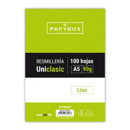 5401-RECAMBIO PAQUETE 100 HOJAS A5 UNICLASIC 90 GR. LISO SIN MARGEN PAYRUS 53390000