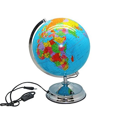 5408-ESFERA TERRESTRE 25 CM AZUL CON LUZ INTERIOR 320073