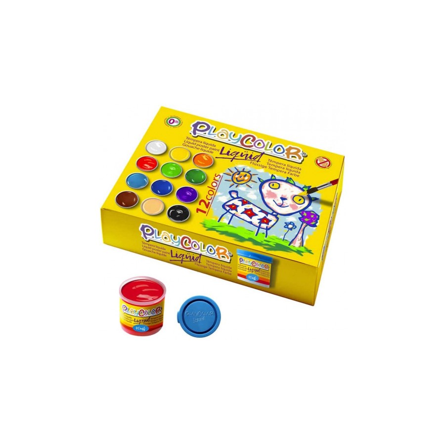5426-LIQQUID 40ML. EN 12 COLORES SURTIDOS + PINCEL  PLAYCOLOR 19941