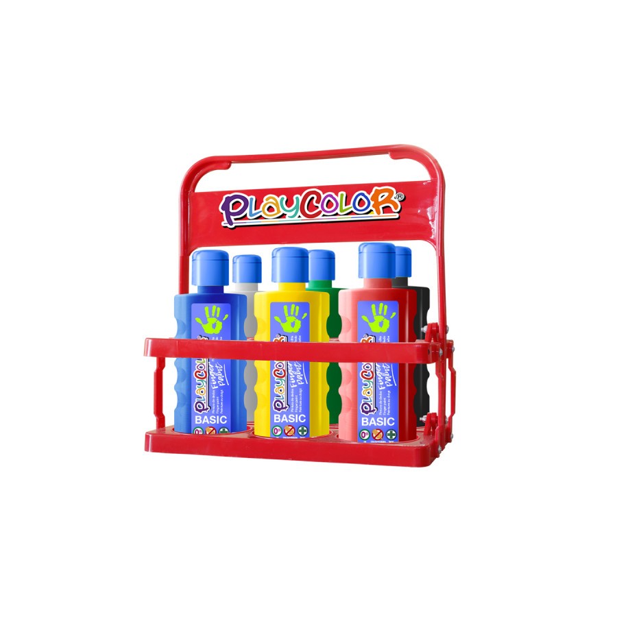 5428-FINGER PAINT BASIC PARA 6 BOTELLAS 500ML. BASKET 6 COLORES PLAYCOLOR 17791