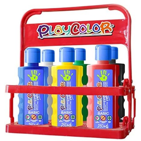 5432-FINGER PAINT BASIC 40ML. 6 COLORES SURTIDOS PLAYCOLOR 17591.