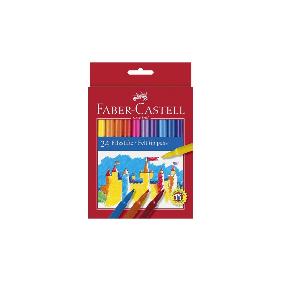 5442-ESTUCHE CARTON 24 ROTULADORES ESCOLARES FABER CASTELL 554202