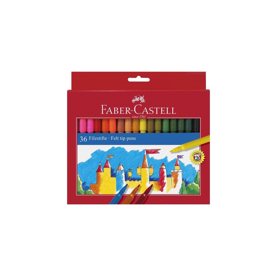 5443-ESTUCHE CARTON 36 ROTULADORES ESCOLARES FABER CASTELL 554203