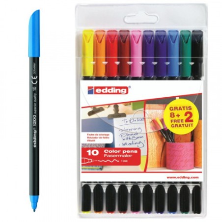 5445-BOLSA CON 8+2 ROTULADORES EDDING 1200 EDING 1200-8+2S