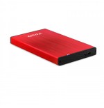5451-TooQ TQE-2527R caja para disco duro externo 2.5" Caja de disco duro (HDD) Negro, Rojo
