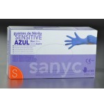 5456-PAQUETE DE 100 GUANTES NITRILO SENSITIVE S/P  T-P P-100 EXAMEN SANICEN GU103