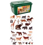 5513-JUEGO ANIMALES GRANJA Y SELVA 30 FIGURAS MINILAND 25140