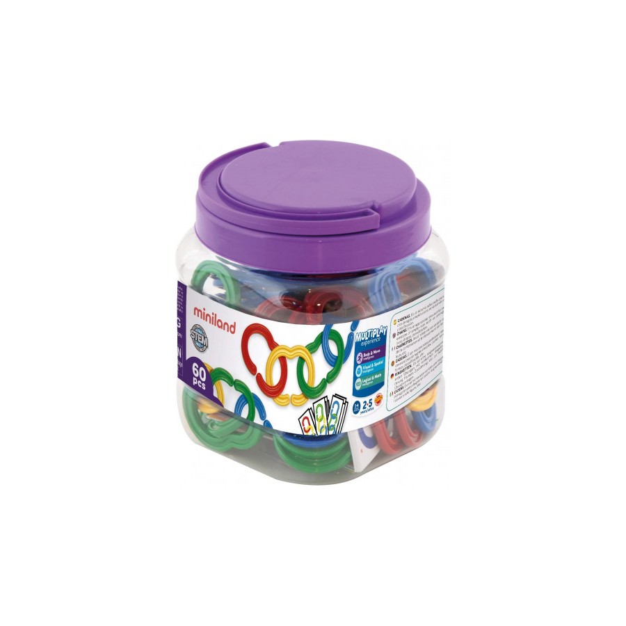 5534-JUEGO CADENA PLASTICO SERIACION Y CLASIFICACION 60 UNIDADES MINILAND 31711