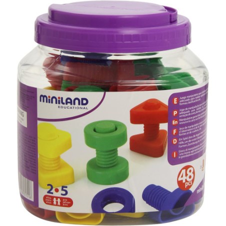 5536-JUEGO TORNILLOS Y TUERCAS PLASTICO 48 UNIDADES MINILAND 31721